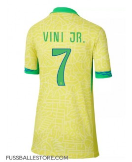 Günstige Brasilien Vinicius Junior #7 Heimtrikot Damen Copa America 2024 Kurzarm
